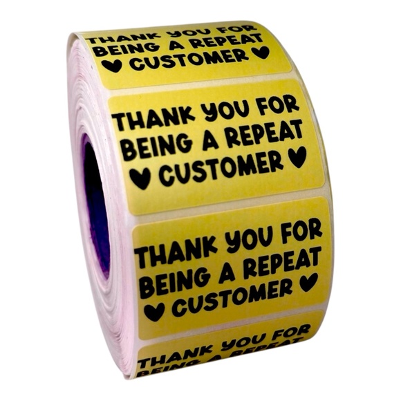 "Repeat Customers Arethe Best!" stickers 100pcs | 8 COLORS TO CHOOSE FROM - Picture 6 of 8